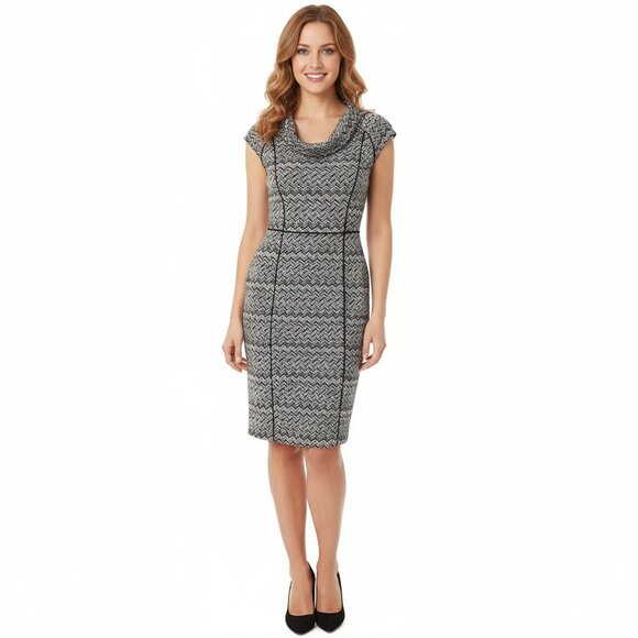 White House Black Market Dresses & Skirts - White House Black Market Chevron Sleeveless Fit & Flare Dress – Size 6